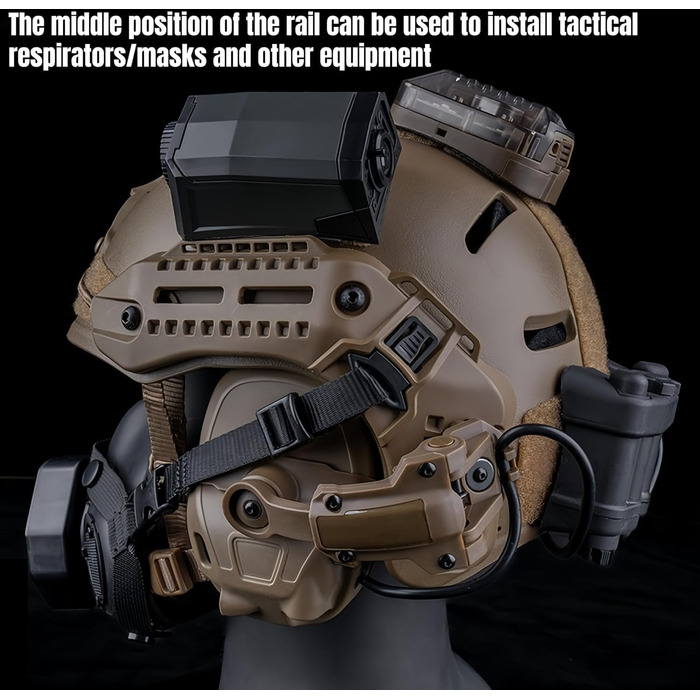 Тактичний шолом MK M.ETK F1UX у стилі комфортної внутрішньої підкладки для спорту на свіжому повітрі, полювання, стрільби, страйкболу, чорного кольору