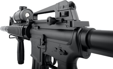 Страйкбольна гвинтівка airmaX M4 Sport Series AEG – кал. 6 мм, <0.5 Дж, повний комплект з Red Dot, акумулятором, цівкою та подовжувачем ствола