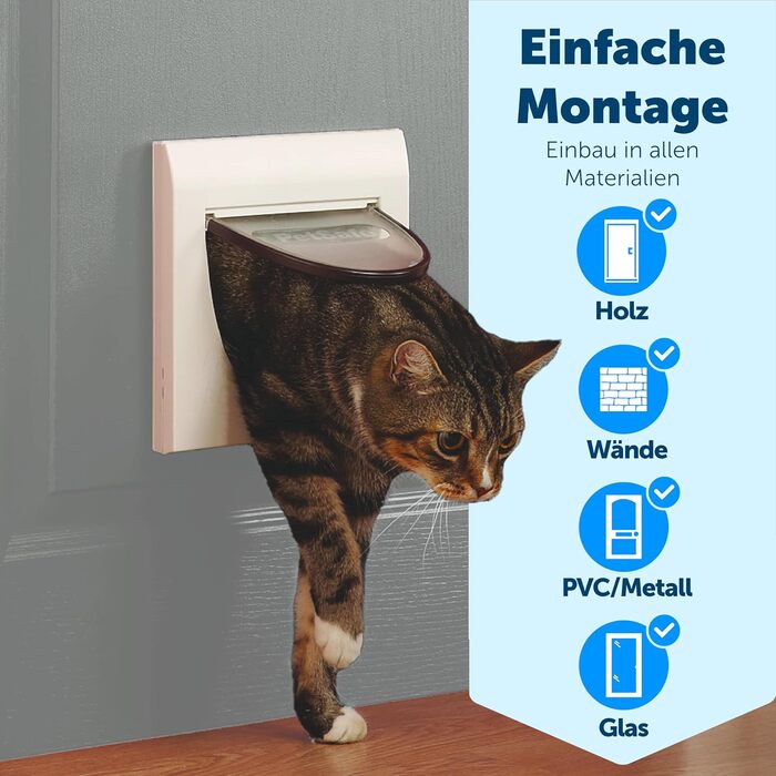 Ручні котячі дверцята PetSafe Staywell Classic з 4 варіантами блокування, включаючи тунель, для домашніх тварин вагою до 7 кг, білі, (1 упаковка)