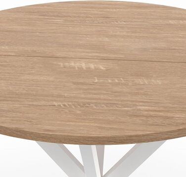 Круглий обідній стіл ALIX для 2-4 осіб на ніжках-павуках, дерево та білий колір, 80 см