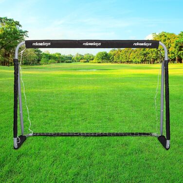 Футбольні ворота Relaxdays, професійні футбольні ворота для дітей та дорослих, з сіткою, для саду, розміри В 110x150x75 см, сірі/чорні