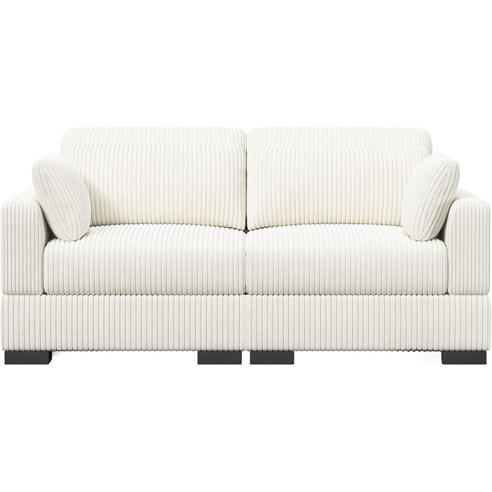 Місний диван, модульний вельветовий диван, м&39який диван, модульні дивани, вітальня, 2-місні дивани з подушками, низькі дивани, ліжка, крісла для відпочинку (бежевий, 2-місний) Бежевий 2-місний, 2-