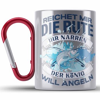 Тренд - Кружка з нержавіючої сталі Angler з карабіном - Подарунок для чоловіків - Смішне прислів&39я для рибалок - Ідея подарунка для кружки для рибалки (червона)