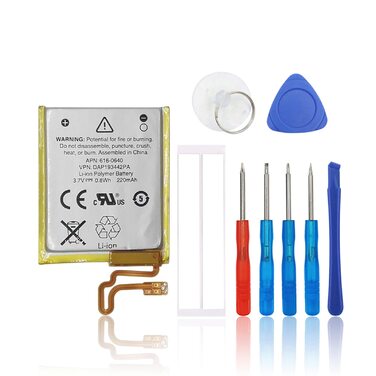 Заміна акумулятора, сумісного з iPod Nano 7, iPod Nano 7th, iPod Nano 5th 16G, A1446 616-0640 616-0639 з набором інструментів