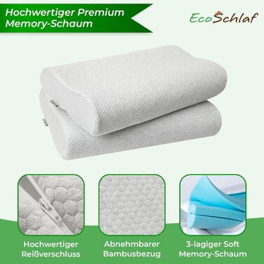 Ортопедична подушка для шиї преміум-класу сертифікована подушка для сну на боці, подушка для шиї з мякої піни з ефектом памяті ергономічна подушка, полегшення болю в шиї, подушка проти хропіння (сіра) сіра подушка