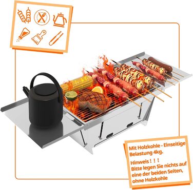 Кемпінговий гриль з нержавіючої сталі складаний складаний гриль Невеликий вугільний гриль на відкритому повітрі гриль для пікніка