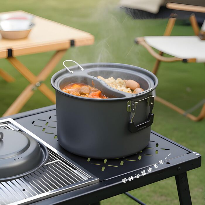 Каструлі для кемпінгу, твердий алюміній, посуд для кемпінгу, багатофункціональний посуд для кемпінгу, легкий, для кемпінгу, пікніків, каструлі для супу, каструлі для кемпінгу на відкритому повітрі