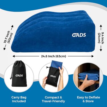 Надувна подушка для ніг Надувна подушка для ніг та колін для подорожей Клиноподібна подушка для сну в ліжку та підтримуюча конструкція для підвищеного комфорту Портативна подушка для підняття