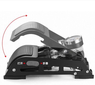 Велосипедний насос, подвійний циліндр, ножний насос з точним манометром для велосипеда, м&39яча, повітряної кульки, ножний насос, чорний