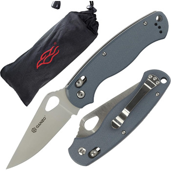 Складний кишеньковий ніж Ganzo G729-GY, лезо з нержавіючої сталі 440C, ергономічна рукоятка G10 з кліпсою, полювання, риболовля, к