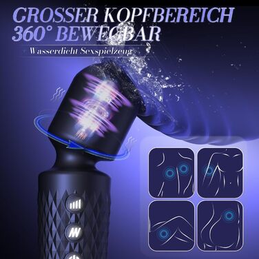 Вібратор Miokymioky для жінок, чорний, 20 режимів, з насадками