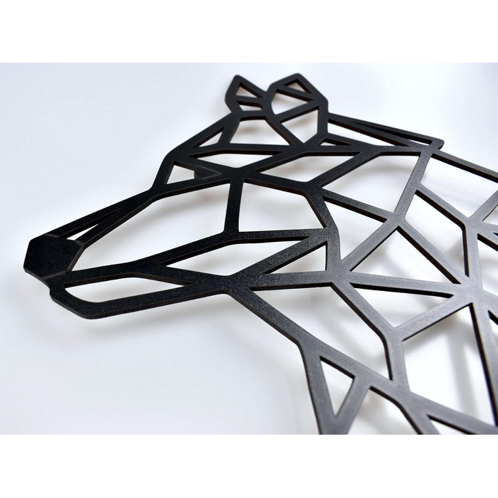 Панно WOLF 40x28см в чорному кольорі Настінне оздоблення дерев'яний вовк Настінне оздоблення деко настінне мистецтво Вирізання Нас