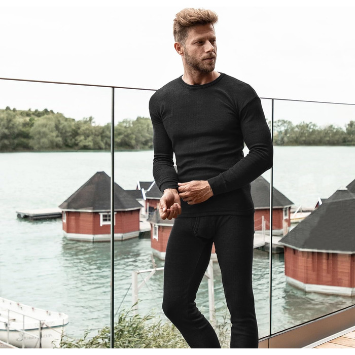 Чоловічий комплект лижної та термобілизни MT - довга білизна Soft Inside, 3XL, чорний