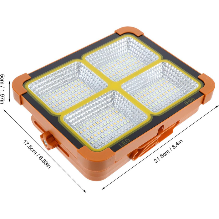 Портативний сонячний світлодіодний робочий ліхтар Amosfun для кемпінгу, риболовлі, екстреного ремонту, портативного магнітного вибухобезпечного світла