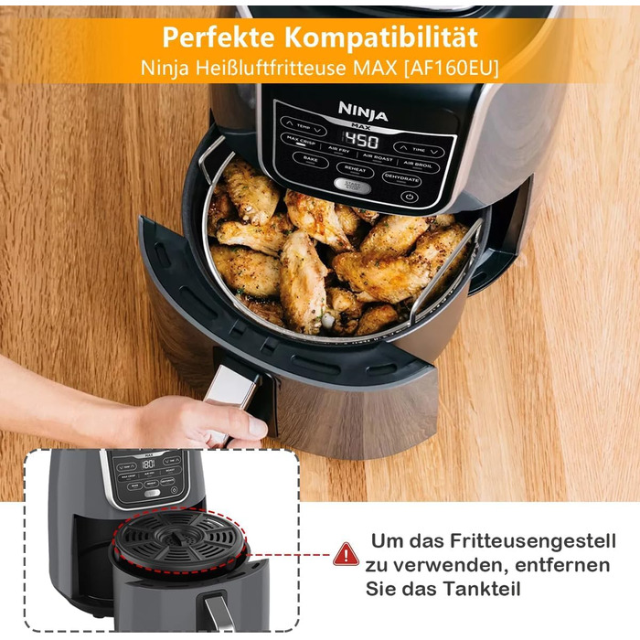 Стійка для Ninja Air Fryer MAX AF160EU.304 Нержавіюча сталь 3-шаровий дегідратор Решітка для гриля Аксесуари для Ninja Air Fryer MAX AF160EU(Зареєстрований патент)