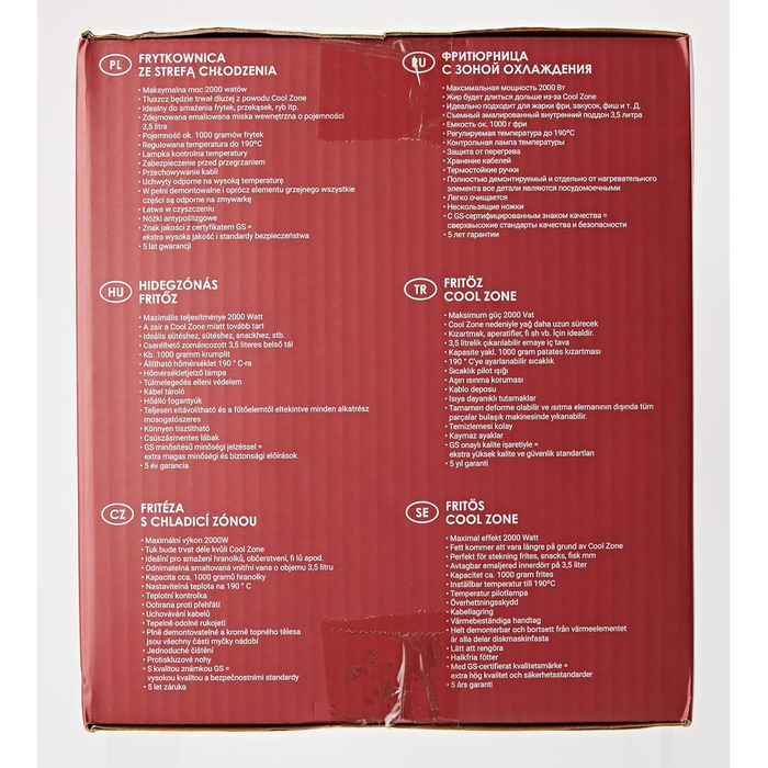 Масляна фритюрниця Bestron з технологією холодної зони, фритюрниця об'ємом 3,5 літра, плавно регульований регулятор температури до 190C, частково можна мити в посудомийній машині, 2000 Вт, колір Black Black Single