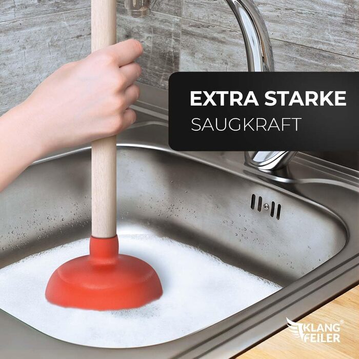 Вантуз для прочищення зливу - присоска 140 мм - надзвичайно сильне всмоктування та виготовлено в Німеччині