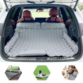 Автомобільний матрац Позашляховик Надувний матрац 2 особи Надувний матрац для подорожей, кемпінгу, килимок для сну, самонадувний килимок для сну з ножним насосом та подушкою Надувне ліжко для кемпінгу 183 * 131 * 7 см