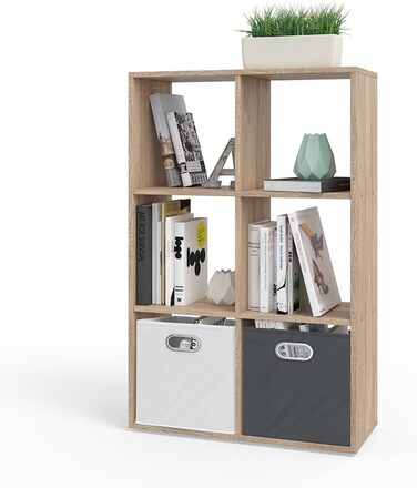 Квадратна перегородка для кімнати Vicco, книжкова шафа, Sonoma, 72 x 107,8 см Sonoma 72x107,8x29 см