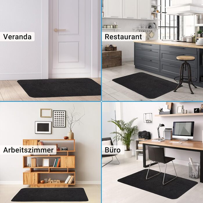 Килимок для підлоги COSYLAND, килимок для стільця, килимок для офісного стільця, багатофункціональний килимок для стільця, офісний килимок для дому та офісу, чорний
