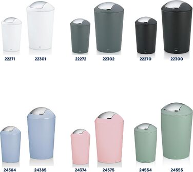 Сірий, відро для сміття з поворотною кришкою, відро для косметики 5 л з поворотною кришкою, пластик, MARTA, відро для сміття у ван