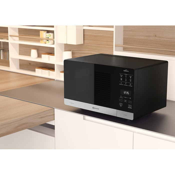 Мікрохвильова піч Bauknecht MW 59 MB / окремо стояча / місце для приготування їжі 25 л / 3D система / автоматичні програми / мікрохвильова піч 800 Вт / кварцовий гриль 900 Вт / функція швидкого старту, чорний