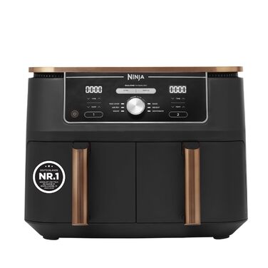 Аерофритюрниця Ninja Foodi MAX Dual Zone, 9,5 л, 6-в-1, мідно-чорна подвійний кошик щипці