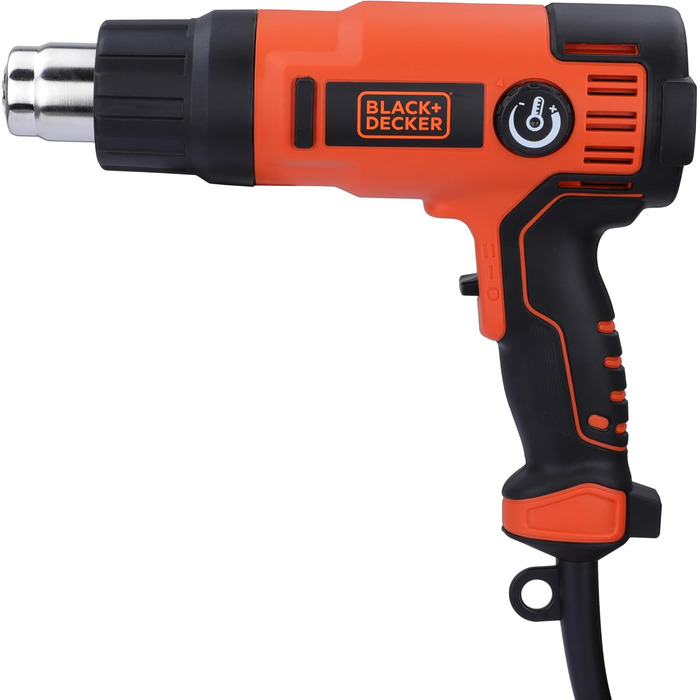 Будівельний фен BlackDecker KX2200K 2000 Вт (з 2-ступеневим вимикачем безпеки, плавним регулюванням температури, автовимкненням, набір аксесуарів з 8 предметів)