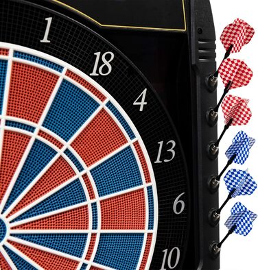 Електронна мішень для гри в дартс Karella CB-50 з 27 іграми та 159 варіаціями ігор, точні турнірні розміри, 2-лункова конструкція, професійний пристрій