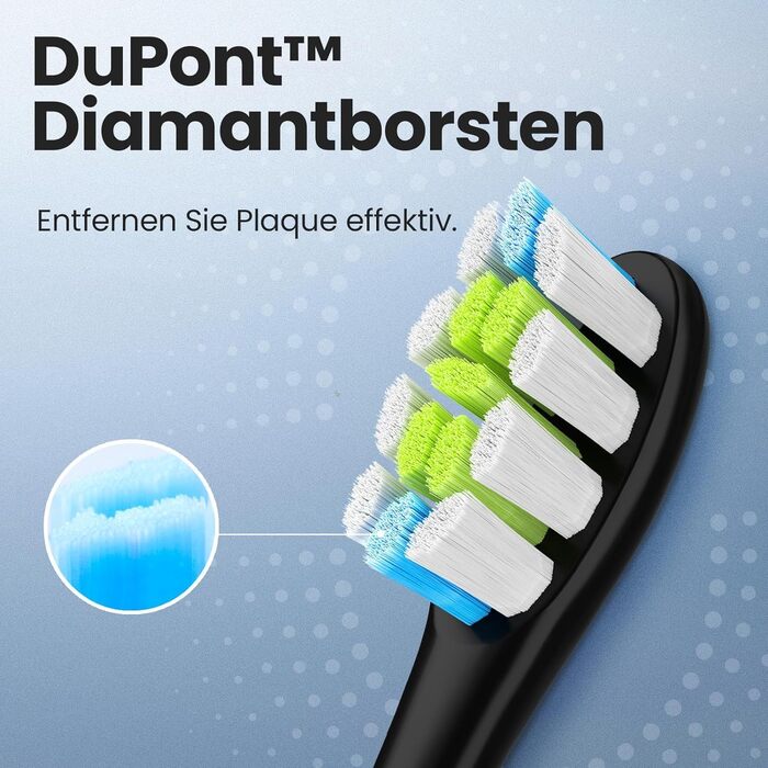 Насадки для щітки Oclean Professional 6 шт. , насадка для зубної щітки DuPont зі щетиною та очищувачем язика, змінні щітки для видалення нальоту, сумісні з електричною зубною щіткою Oclean, чорна