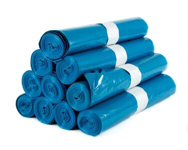 Гігієнічні VOS 250 шт. Міцні сміттєві пакети, надзвичайно міцні, шириною 70 см та довжиною 110 см - 10 рулонів синіх сміттєвих пакетів, місткістю 120 л - Виготовлені з екологічно чистої переробленої плівки