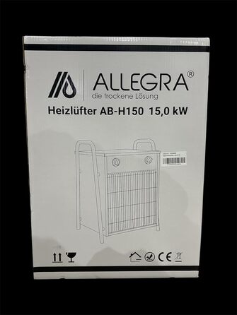 Електричний вентилятор-обігрівач ALLEGRA 15 кВт 400 В високої напруги Електричний обігрівач, будівельний обігрівач, вентилятор-обігрівач для будівельних майданчиків, промисловості та майстерень Професійний обігрівач з термостатом та захистом від перегріву