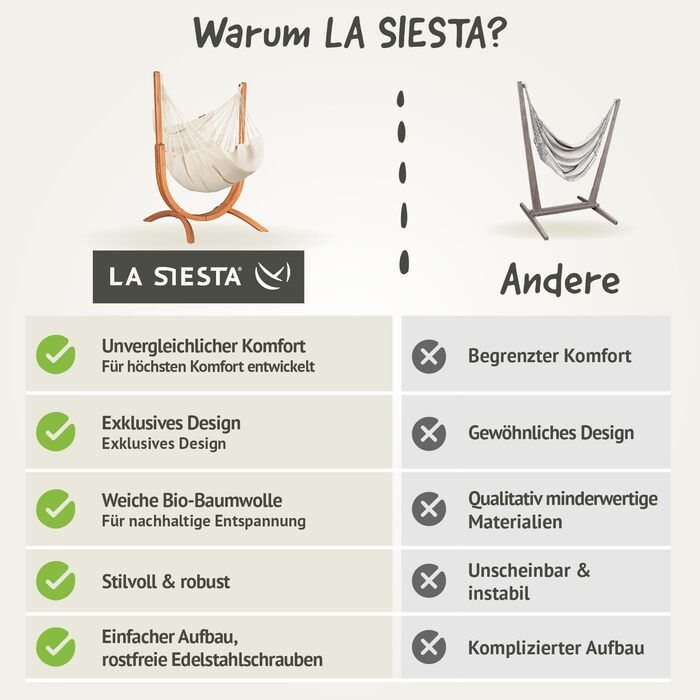 Підвісне крісло з органічної бавовни Udine з дерев'яним каркасом - М'яке підвісне крісло ручної роботи, стійке до розривів, м'яке