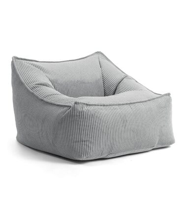 Крісло-мішок з вельвету mokebo The Loafer, XXL, крісло-мішок, вельветове крісло або крісло для відпочинку для вітальні та зимового саду, також як гігантське крісло-мішок розміром 83x73x60 (ШxВxГ у см) сірого кольору, тканина для крісла-мішка з вельвету сі