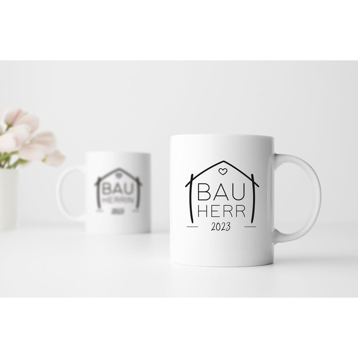 Кухоль для домовласників (2025, 2026), володіння будинком, церемонія завершення будівництва, заселення, будівельний майданчик, подарунок на день народження, будинок мрії, будівництво будинку, новий дім, ідея подарунка, подарунок для чоловіків та жінок (бі