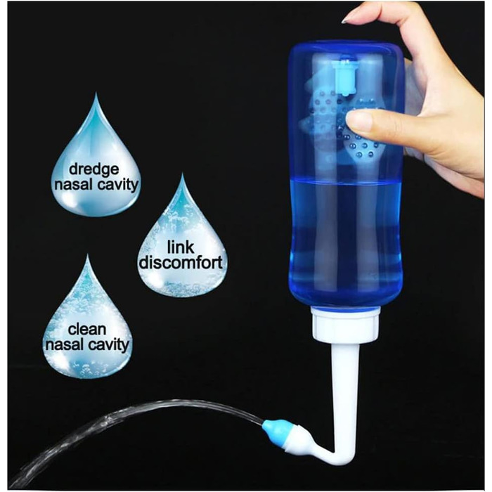 Флакон для промивання носа, ополіскувач для носа, засіб для очищення носа, 300 мл, ополіскувач для носа, промивання носа, зрошення