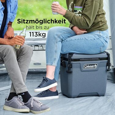 Потужний холодильник Coleman Convoy Місткість 27-22 л Зберігає лід до 5 днів Повна піноізоляція Великий портативний холодильник для використання на відкритому повітрі та будівельних майданчиках 28 кварт