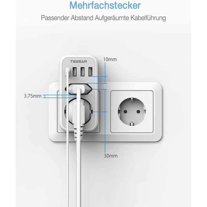 Подвійна вилка для розетки USB, багаторозеткова розетка з 4 вилками живлення USB, адаптер для розетки 2-місний вилка з USB, багато