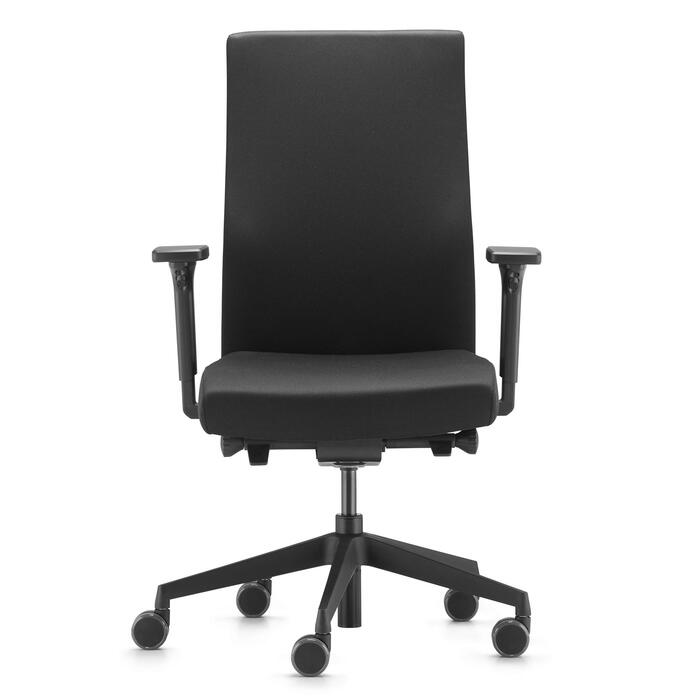 Переможець тесту Stiftung Warentest, ергономічне офісне крісло з 4D-підлокітниками, регульованою по висоті спинкою, від Dauphin (чорне), 9248