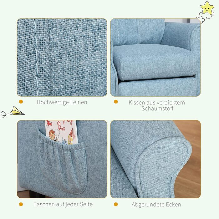 Дитячий диван Дитячий диван Дитячий кушетка Дитяче крісло Крісло Розкладний диван регульований з підставкою для ніг для хлопчиків