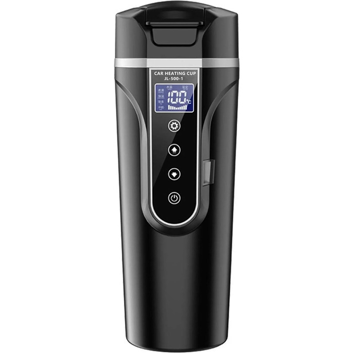 Автомобільний чайник Memows, Автомобільний чайник 12V Туристичний чайник 500 мл, 12 Вольт Кемпінговий чайник Прикурювач 304 Нержавіюча сталь з РК-дисплеєм і контролем температури для автомобільної вантажівки