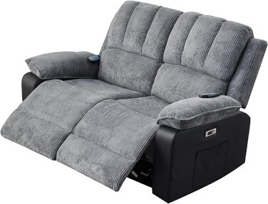 Заспокійливе масажне крісло LS для 2 осіб з підігрівом електричний розслабляючий диван для людей похилого віку, функція підігріву спини та ніг, ніжний масаж Шиацу, просте керування, вельветова тканина, 2 місця