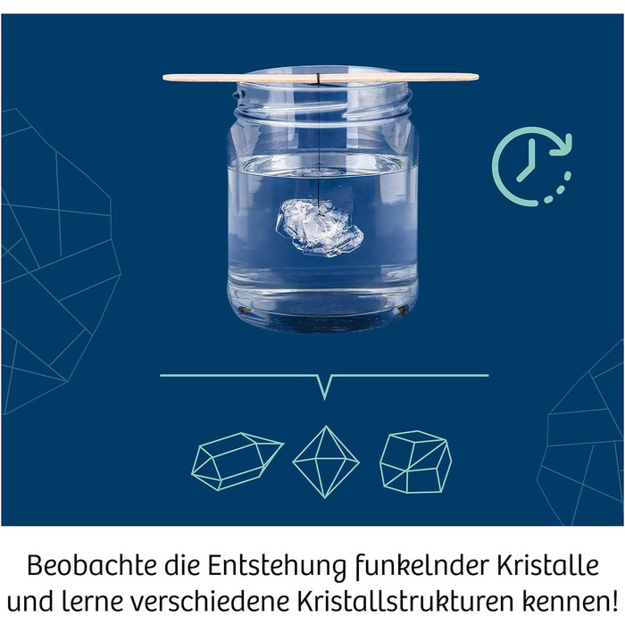 Вирощування кристалів - Вирощування захопливих кристалів - Повний набір, блискучі кристали, скриня зі скарбами, прикраса, набір для експериментів - для дітей віком 10-14 років, 645601