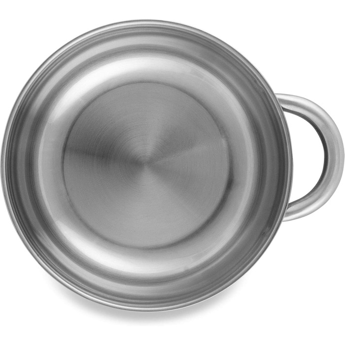 Тарілка/миска з нержавіючої сталі 18/8 з ручкою для активного відпочинку на свіжому повітрі - 18 x 5 см - місткість 1 літр, стійка до іржі, набір з 1, 2 або 4 шт. , колір 4 особи, 4 особи, 18 x 5 см