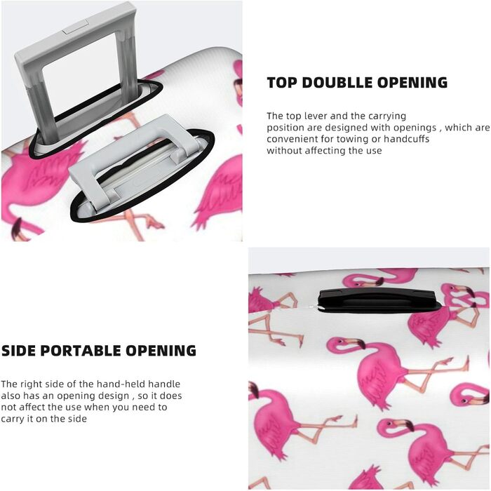 Валіза дорожня пиленепроникна Flamingo XL, рожево-біла