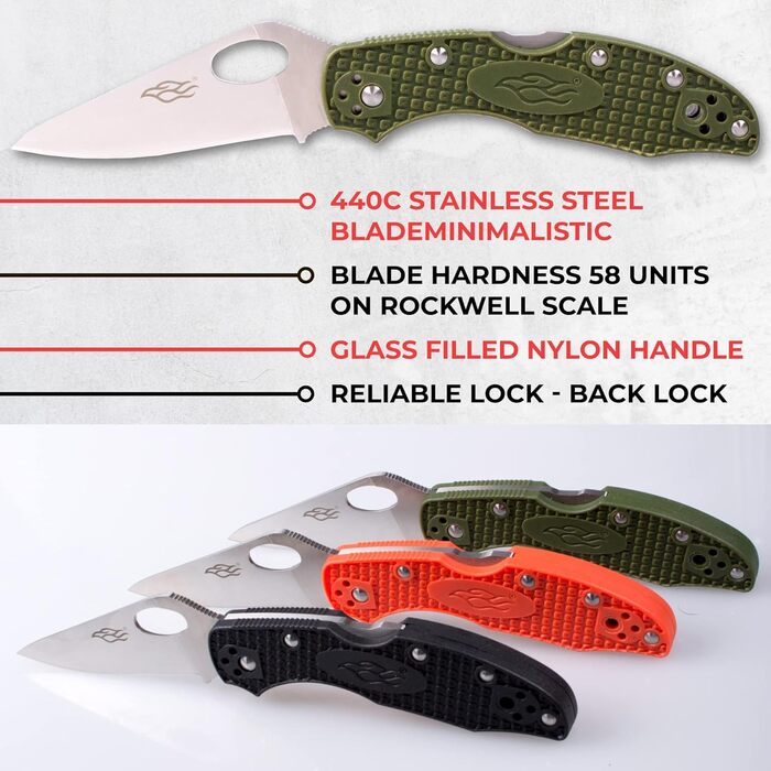 Кишеньковий складаний ніж зі сталі 440C лезо 75 мм нековзна ручка з кліпсою Кемпінг Полювання Риболовля Відкритий EDC ніж 175 мм 6