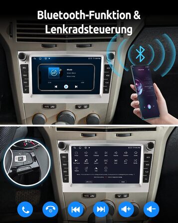 Автомобільне радіо ESSGOO 464G з бездротовим Carplay та Android для Vauxhall Opel Corsa C/D Zafira B Astra H Zafira b Meriva Vivaro Signum Combo з 7-дюймовим сенсорним екраном Bluetooth FM RDS GPS WiFi сріблястий