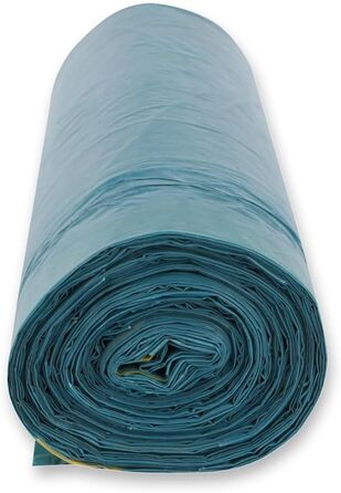 Сміттєві пакети HygoClean 150x120 л зі шнурком, стійкі до розриву сині сміттєві пакети з переробленого LDPE, надзвичайно міцні сміттєві пакети приблизно 45 мкм, сині пакети 100 x 70 см для сміттєвих баків, 150 великих пакетів для листя в рулоні (ука, упак