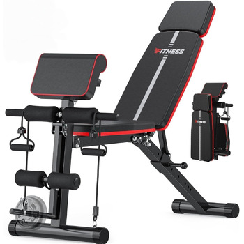 Регульована силова лава для домашнього спортзалу, складна силова лава 350 кг з розгиначем ніг та накладкою для згинання рук, тренувальна лава з нахилом та опусканням для дому