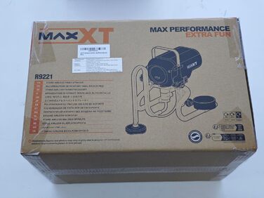 Безповітряний фарборозпилювач MAXXT - Макс. Витрата 1,6 л/хв - 226 бар - Підходить для фарб і глазурі - У комплекті шланг 7,5 м - Розпилювальний наконечник 517 - Система розпилення фарби DIY-проекти в саду, огорожі та фарбування стін